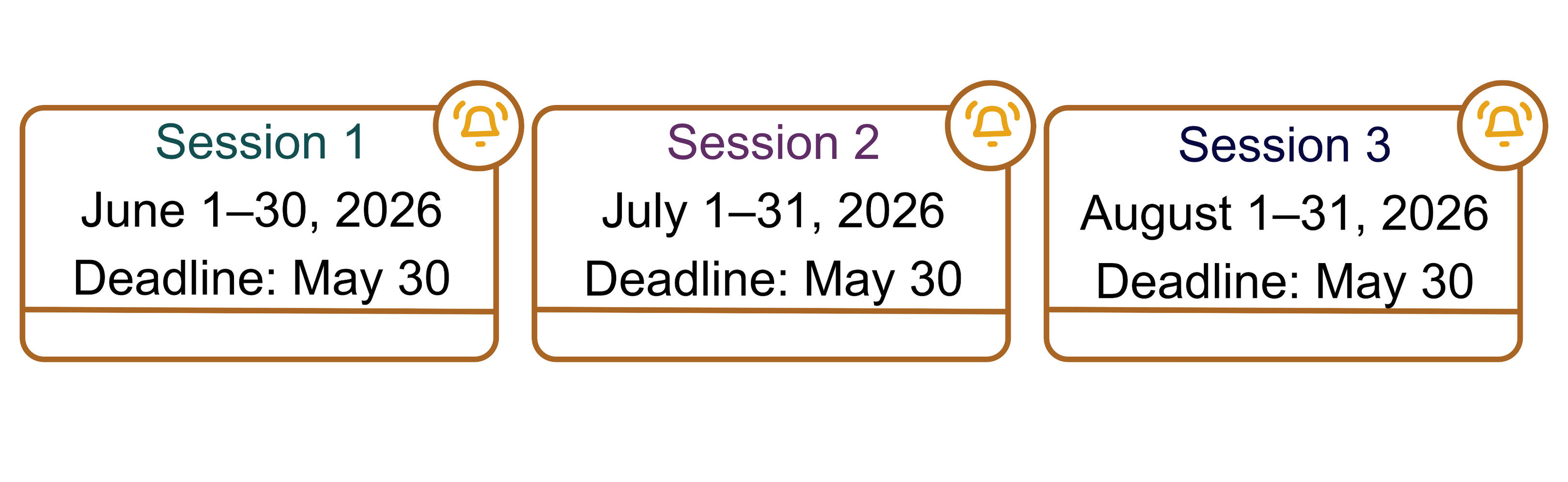 Session Dates Summer Only